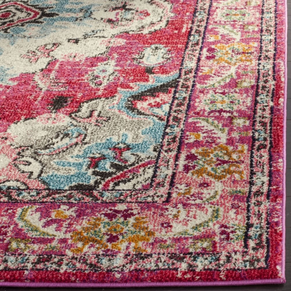 Tapis bohème chic en polypropylène rose/multicolore, 235 x 305 cm — vue 4