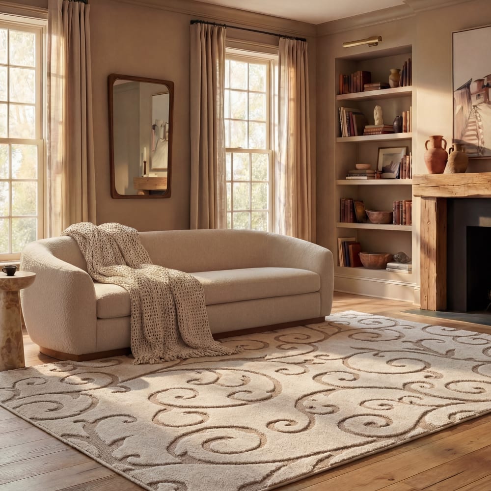 Polypropylen-Teppich in Weiß/Beige, 160 x 229 cm - Maisons Du