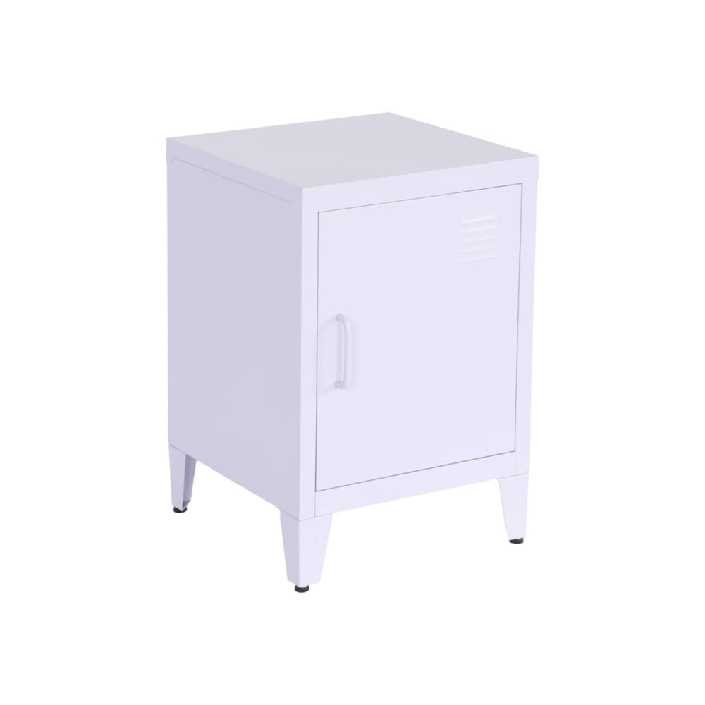 Table de chevet en acier lilas, 1 porte