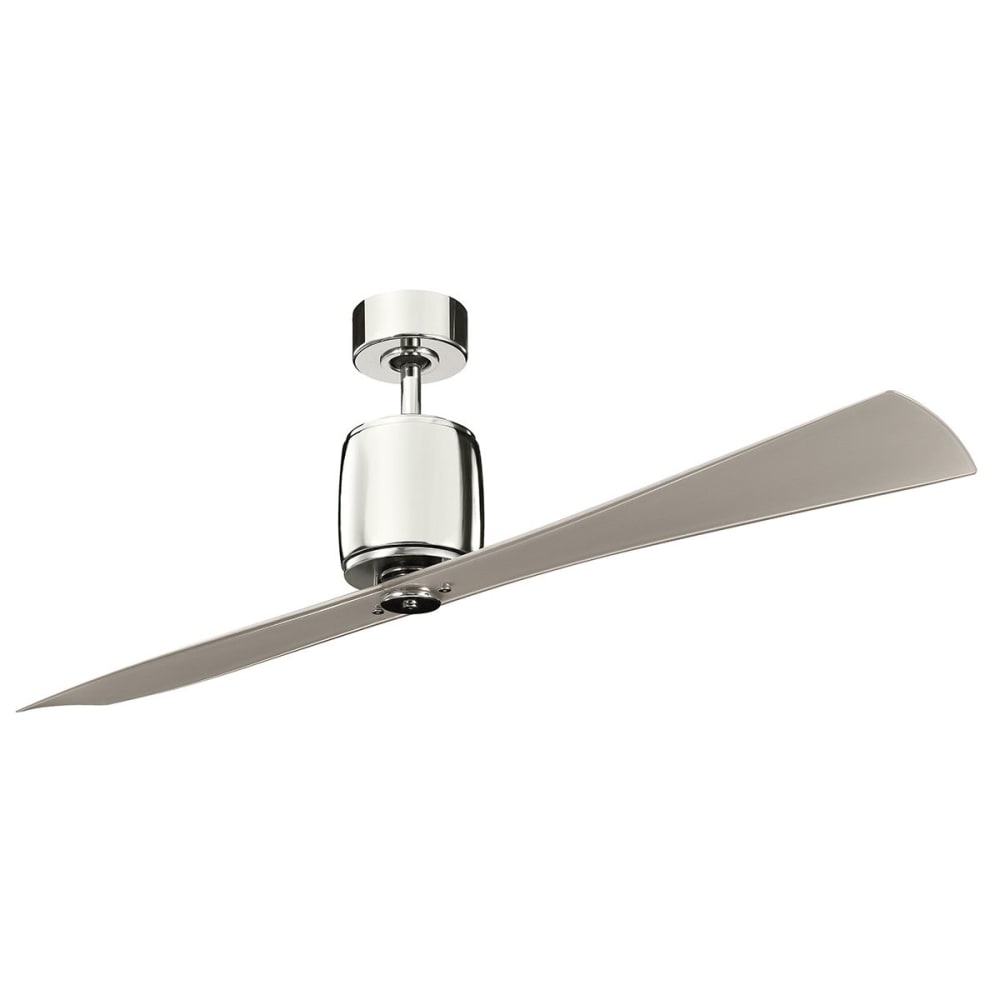 Ventilateur de plafond 152 cm acier nickel poli