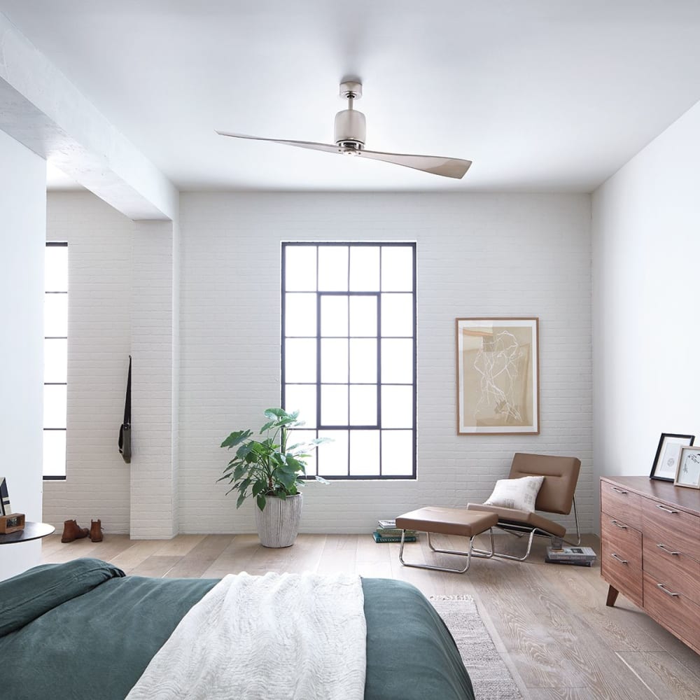 Ventilateur de plafond 152 cm acier nickel poli — vue 3