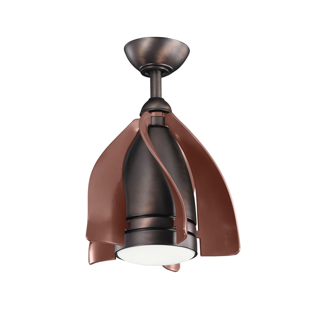 Ventilateur de plafond LED 38 cm acier bronze