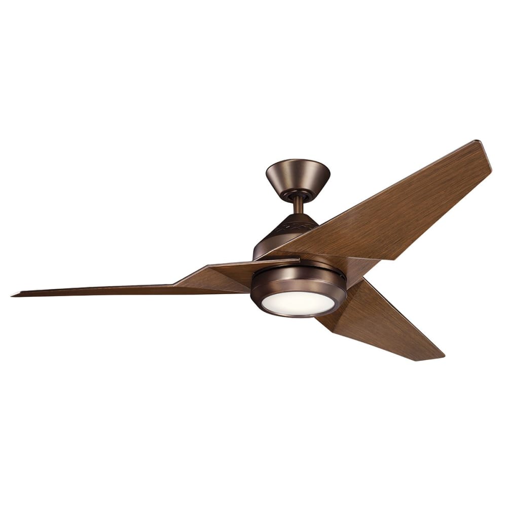 Ventilateur de plafond LED 152 cm acier ABS bronze