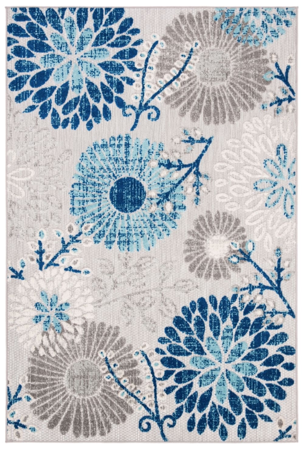 Tapis gris / bleu 91 x 152 cm