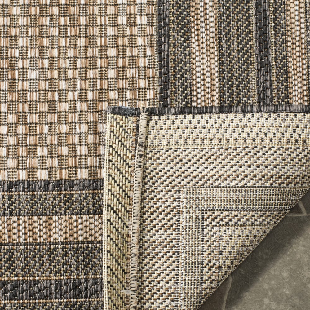 Tapis géométrique en polypropylène beige/noir, 61 x 109 cm — vue 4
