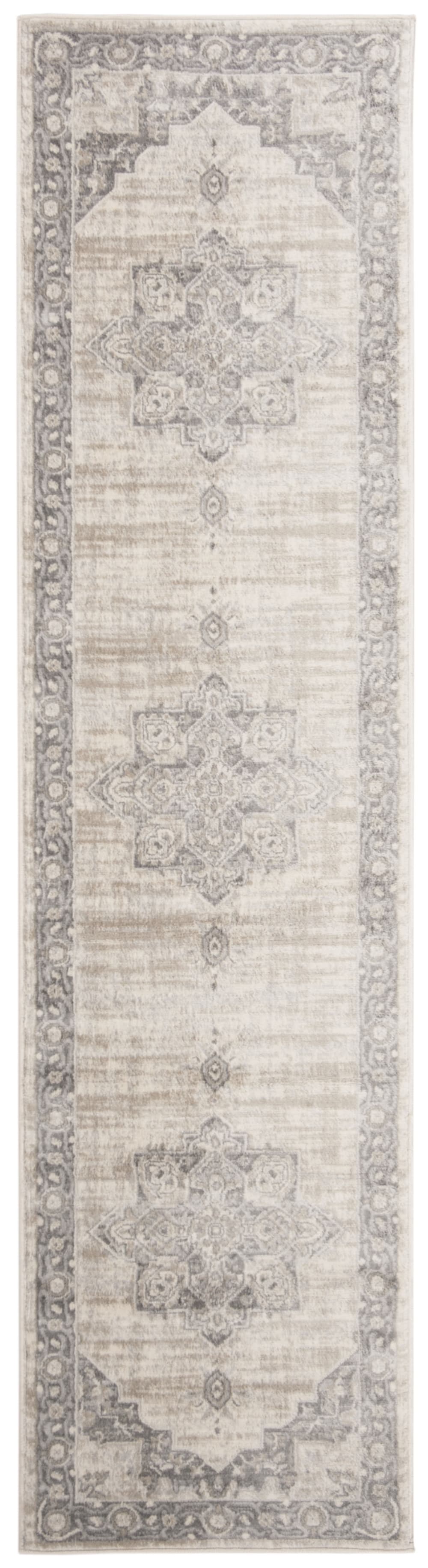 Tapis de transition en polypropylène beige/gris, 61 x 183 cm