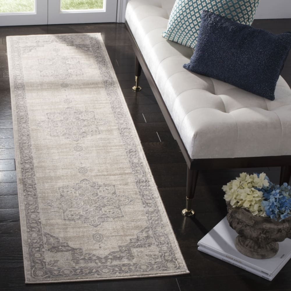 Tapis de transition en polypropylène beige/gris, 61 x 183 cm — vue 3
