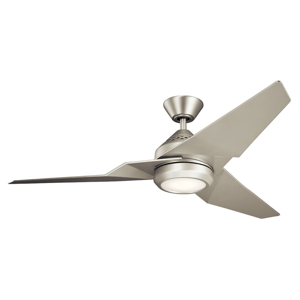 Ventilateur de plafond LED 152 cm acier ABS nickel brossé