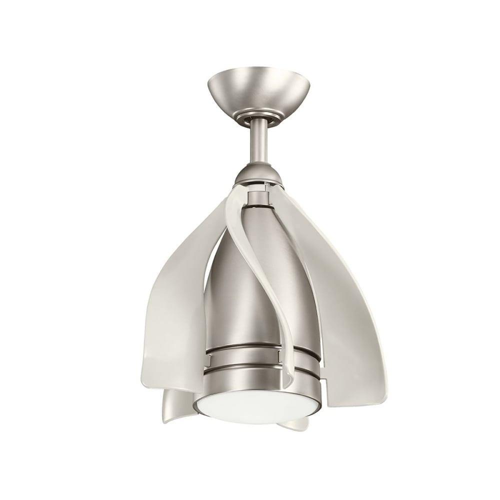 Ventilateur de plafond LED 38 cm acier nickel