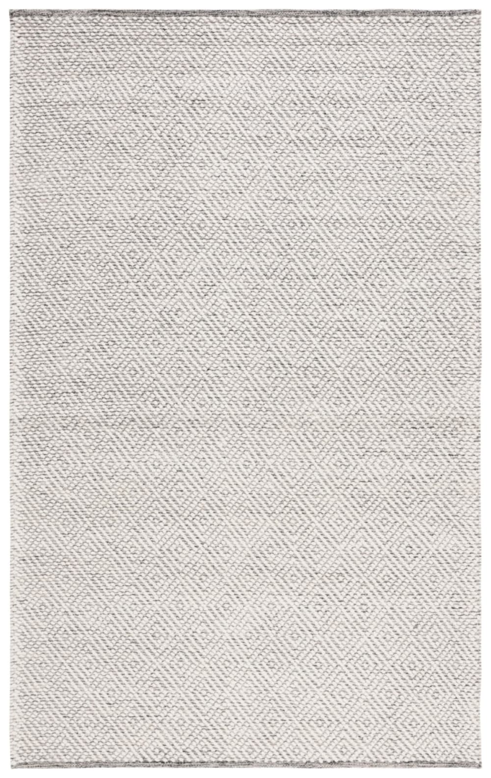 Tapis contemporain en laine blanc/gris, 152 x 244 cm