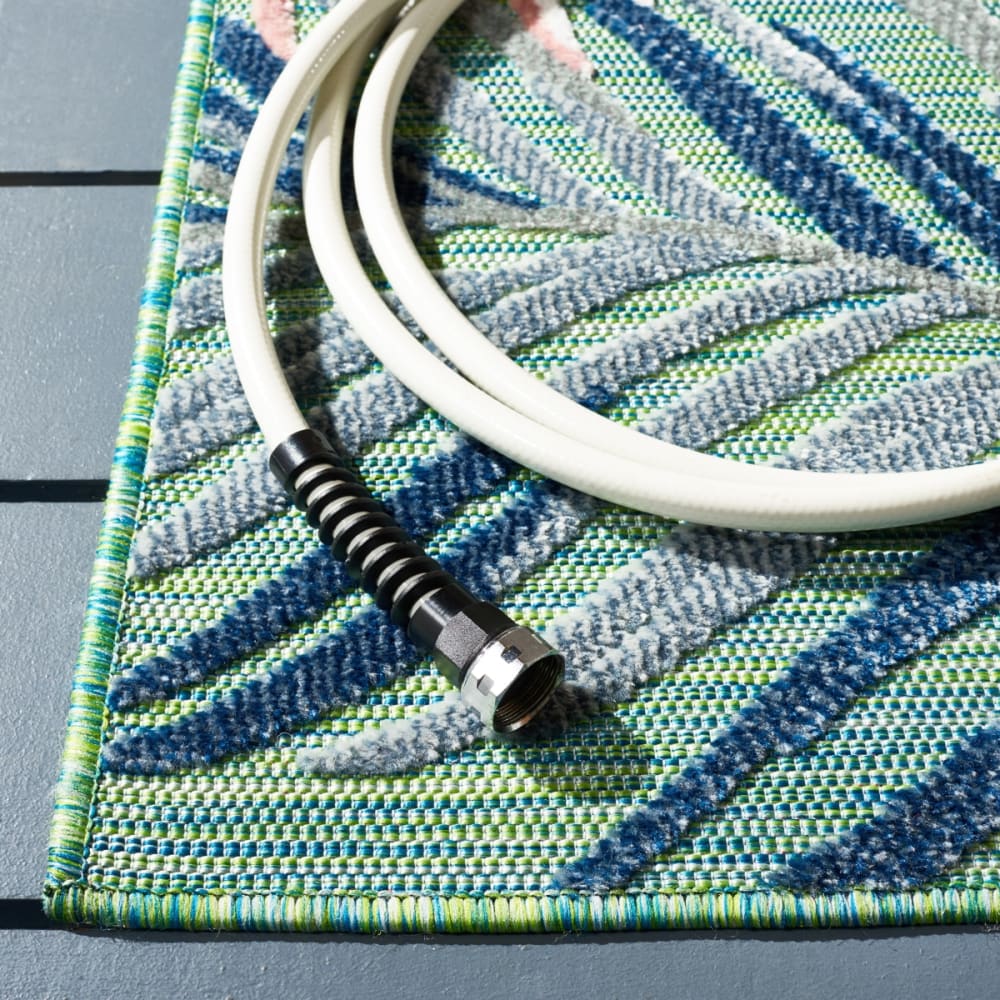 Tapis moderne en polypropylène vert/orange, 183 x 244 cm — vue 4