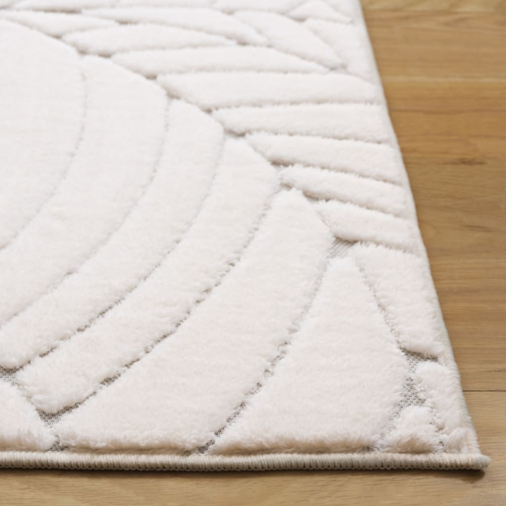Tapis géométrique en polyester blanc, 183 x 274 cm — vue 4