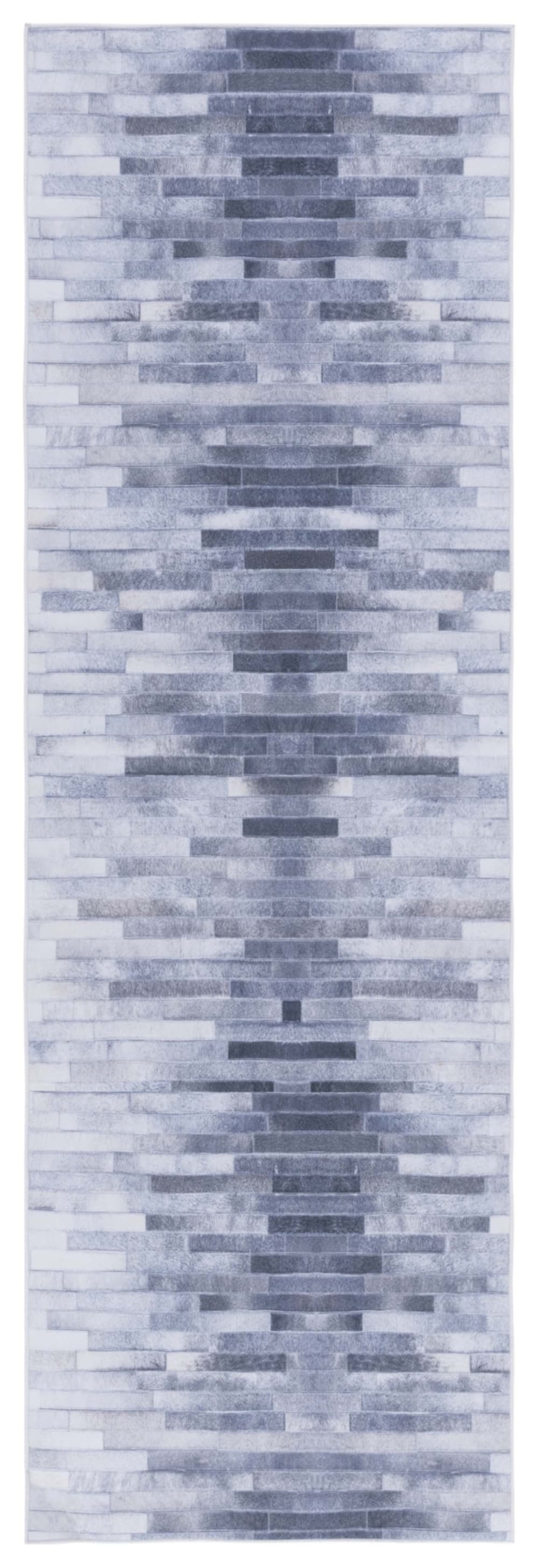 Tapis rustique glam en polyester gris, 76 x 244 cm