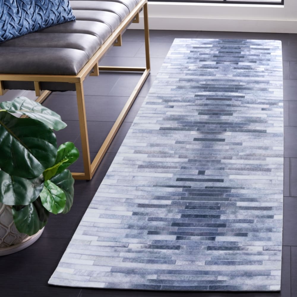 Tapis rustique glam en polyester gris, 76 x 244 cm — vue 3