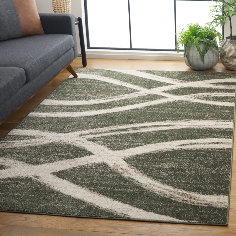 Tapis en polypropylène vert/blanc, 155 x 229 cm — vue 3