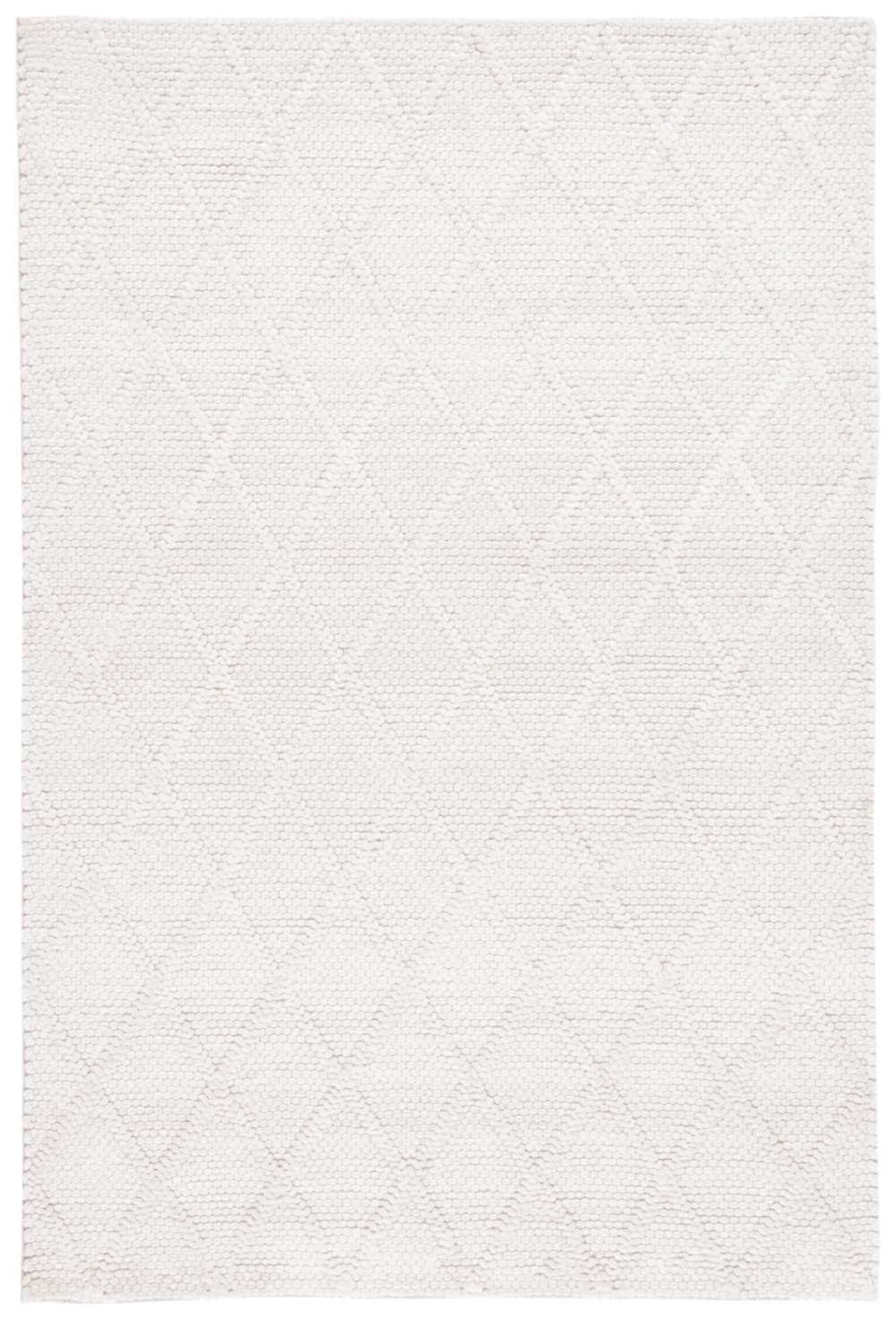 Tapis contemporain en laine blanc, 152 x 244 cm