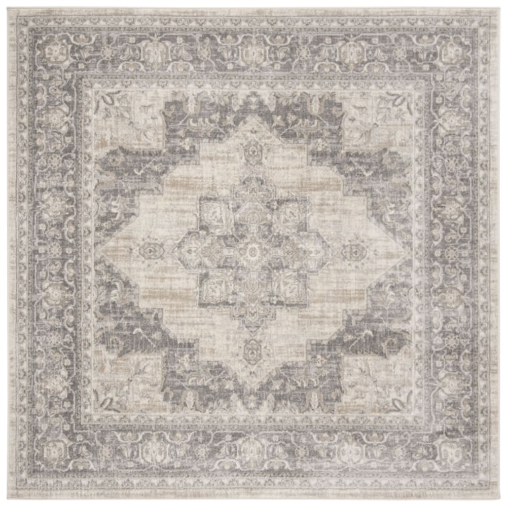 Übergangsphase Polypropylen-Teppich in Beige/Grau, 201 x 201 cm -