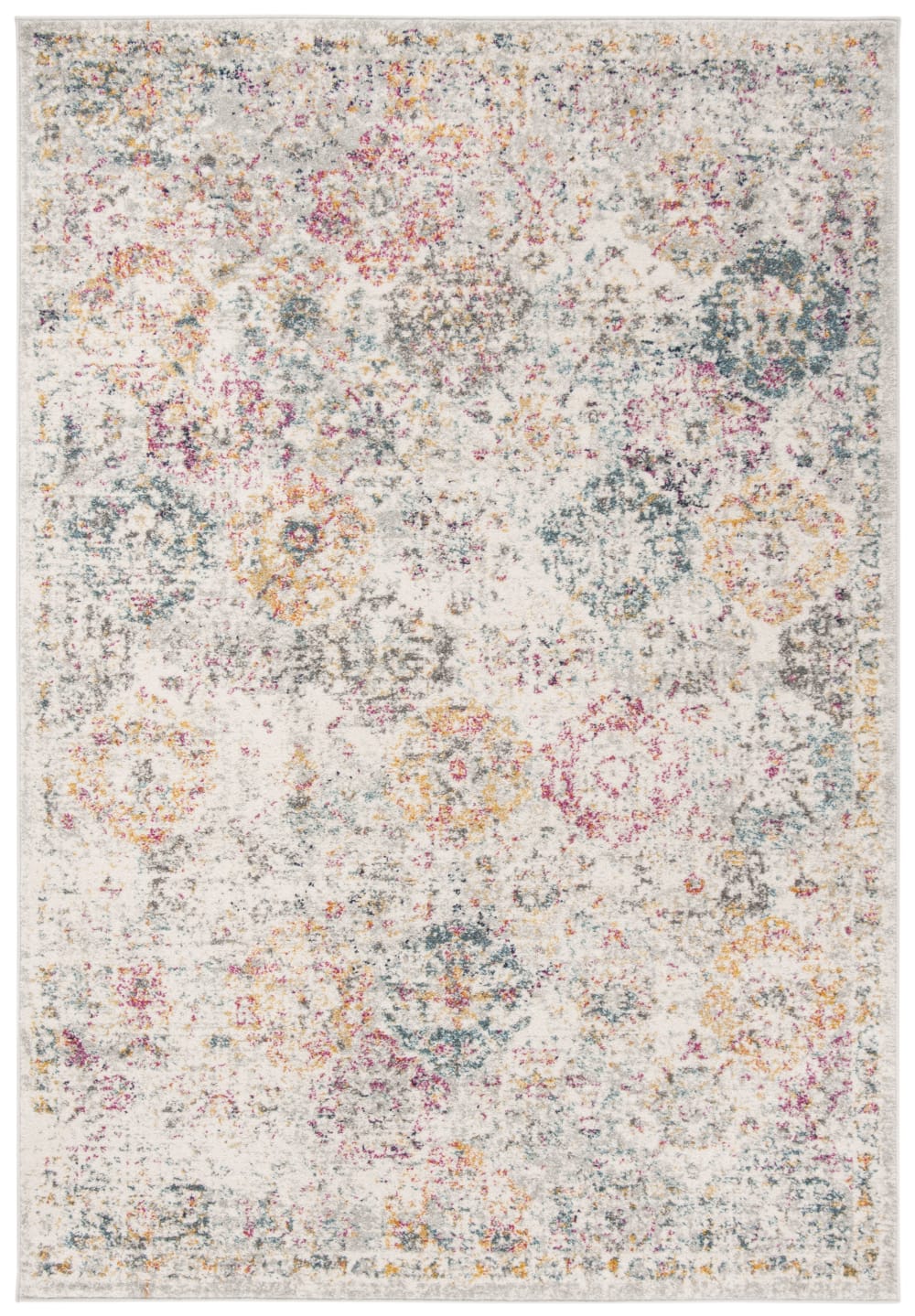 Tapis traditionnel en polypropylène gris/or, 201 x 279 cm