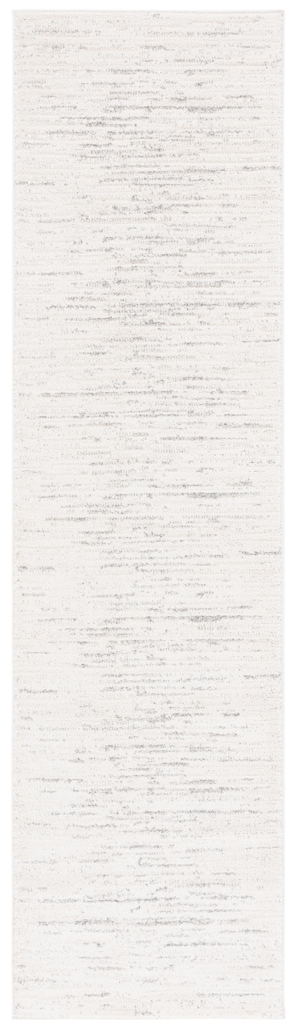Tapis solid & tonal en polyester blanc/gris, 66 x 244 cm
