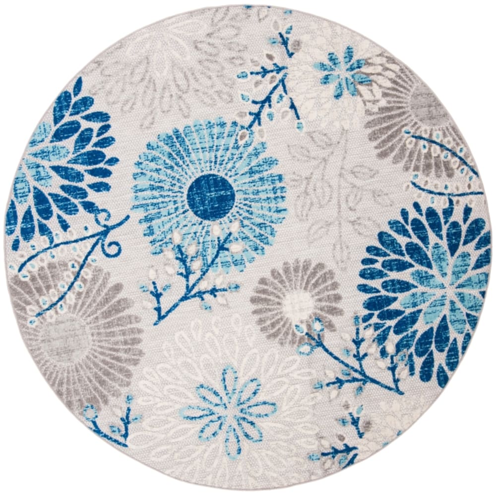 Tapis moderne en polypropylène gris/bleu, 91 cm