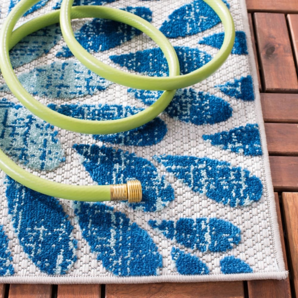 Tapis moderne en polypropylène gris/bleu, 91 cm — vue 4