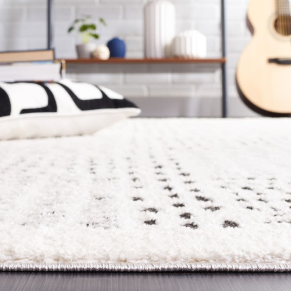 Tapis moderne en polyester blanc/noir, 66 x 244 cm — vue 4