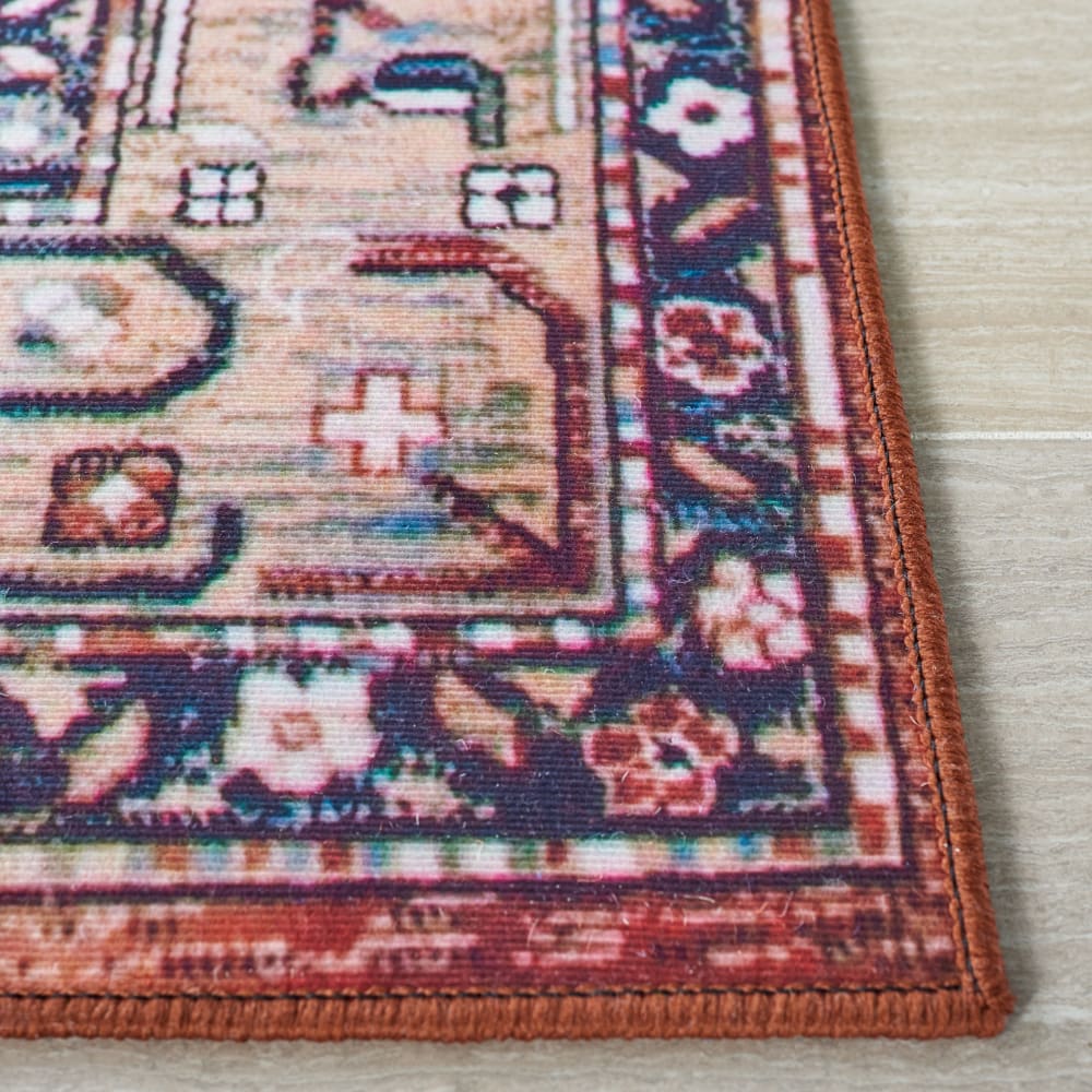 Tapis géométrique en polyester beige/bleu, 152 x 244 cm — vue 4
