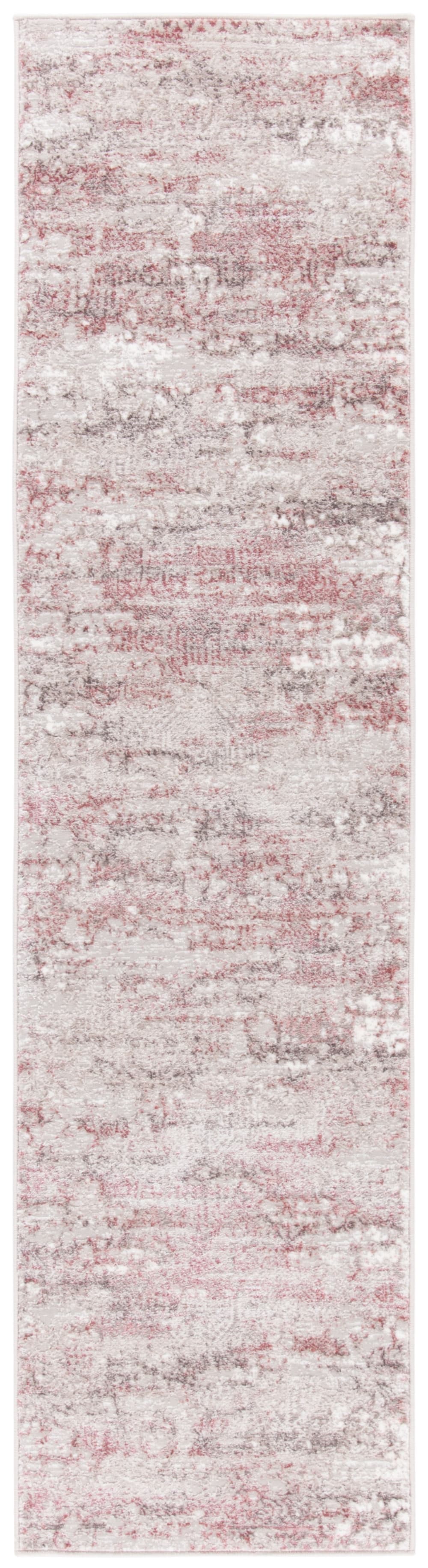 Tapis abstrait en jute beige/rose, 61 x 213 cm
