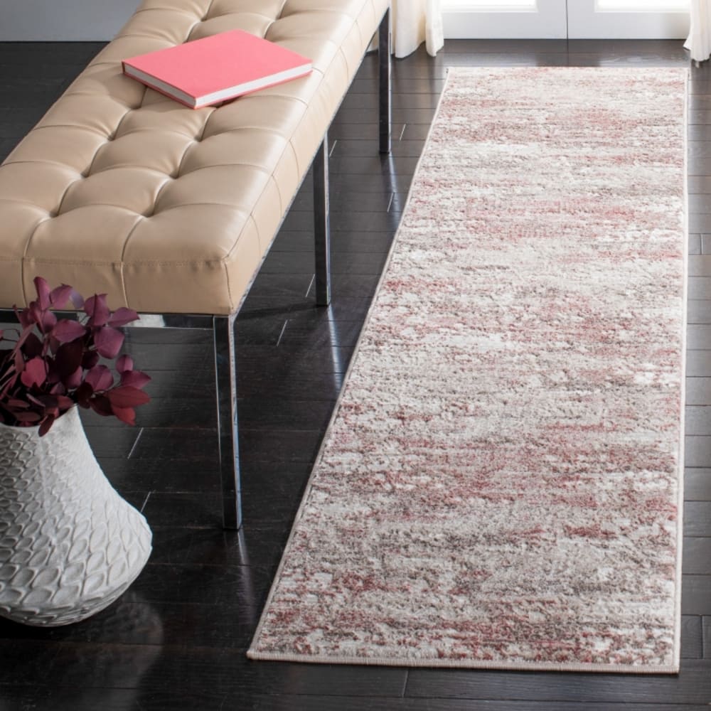 Tapis abstrait en jute beige/rose, 61 x 213 cm — vue 3