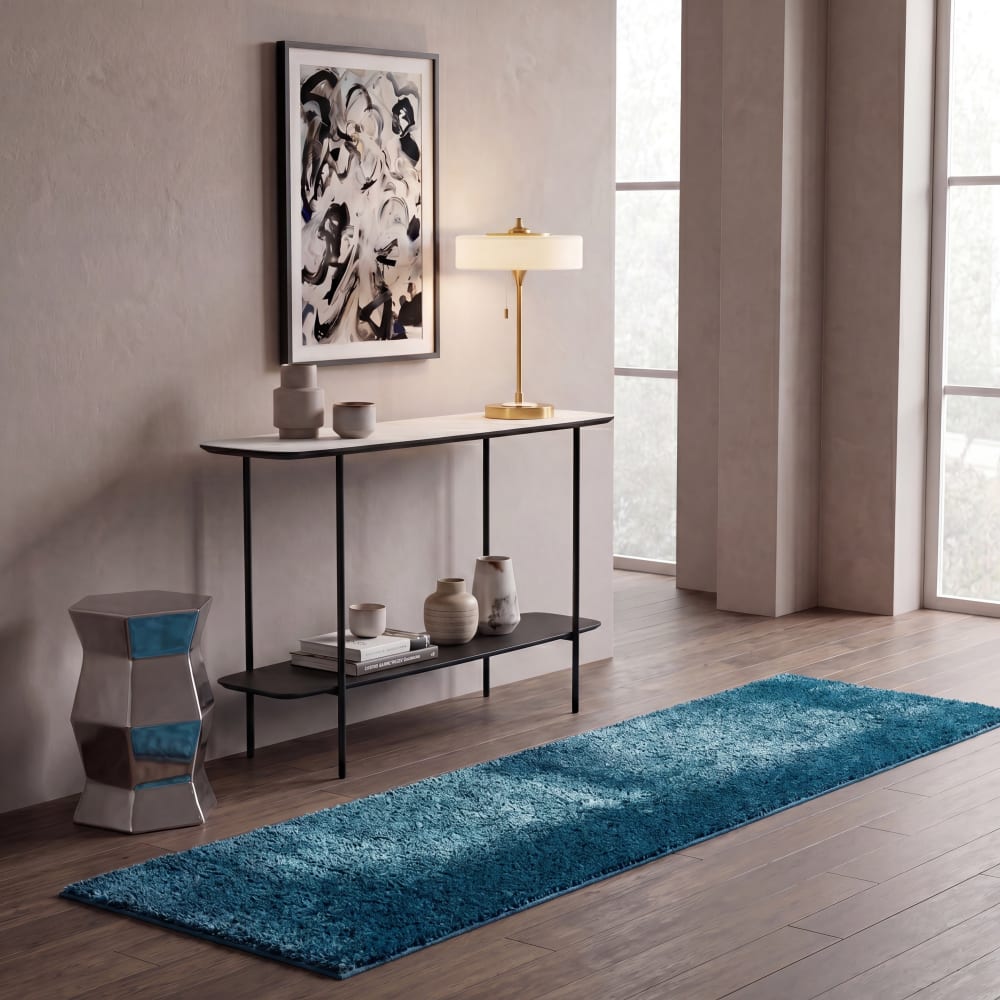 Tapis en polypropylène bleu, 69 x 183 cm — vue 3