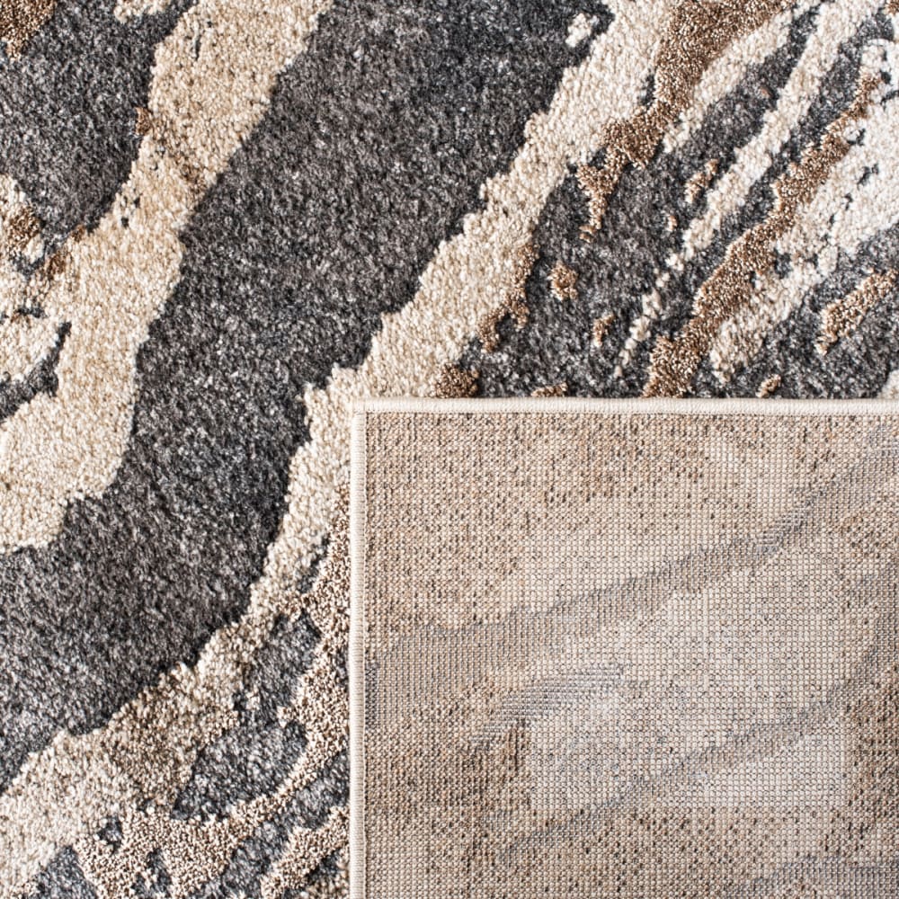Tapis abstrait en polypropylène gris/beige, 201 x 274 cm — vue 4