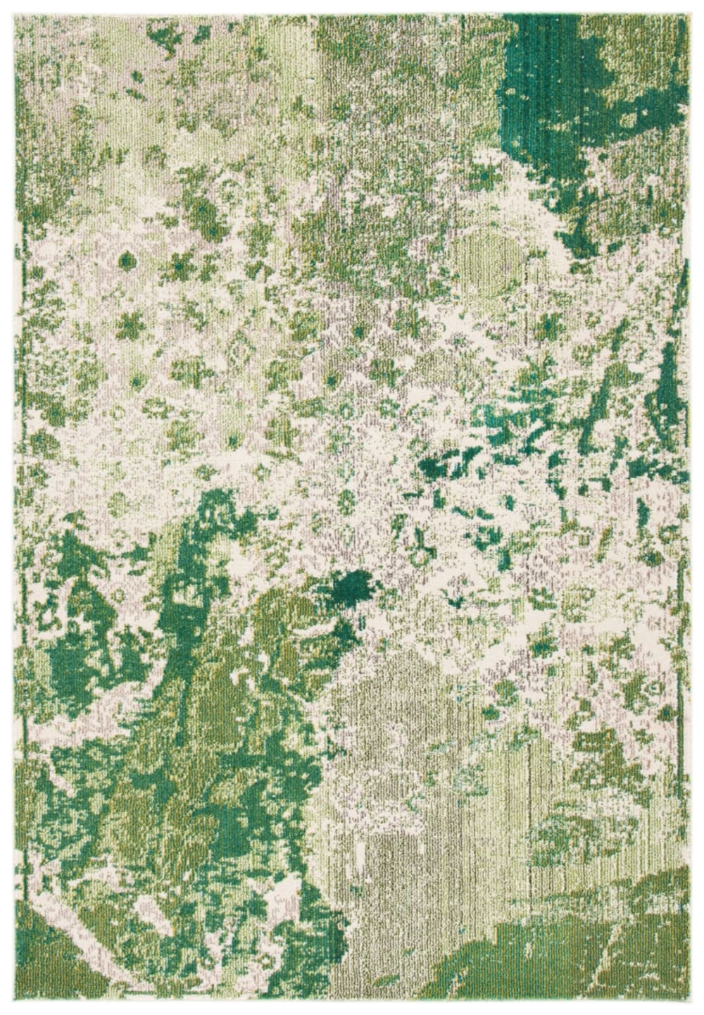 Tapis contemporain en polypropylène vert/blanc, 91 x 152 cm