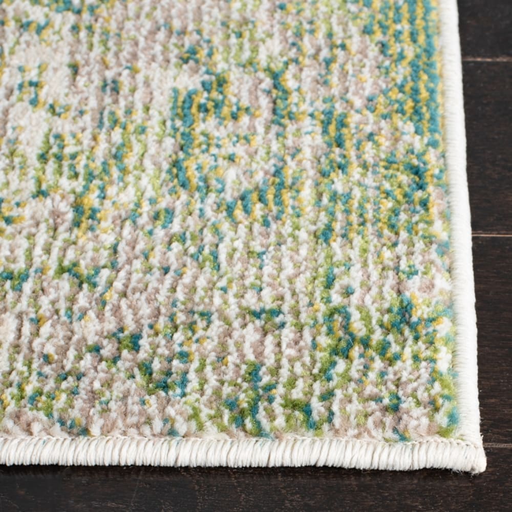 Tapis contemporain en polypropylène vert/blanc, 91 x 152 cm — vue 3