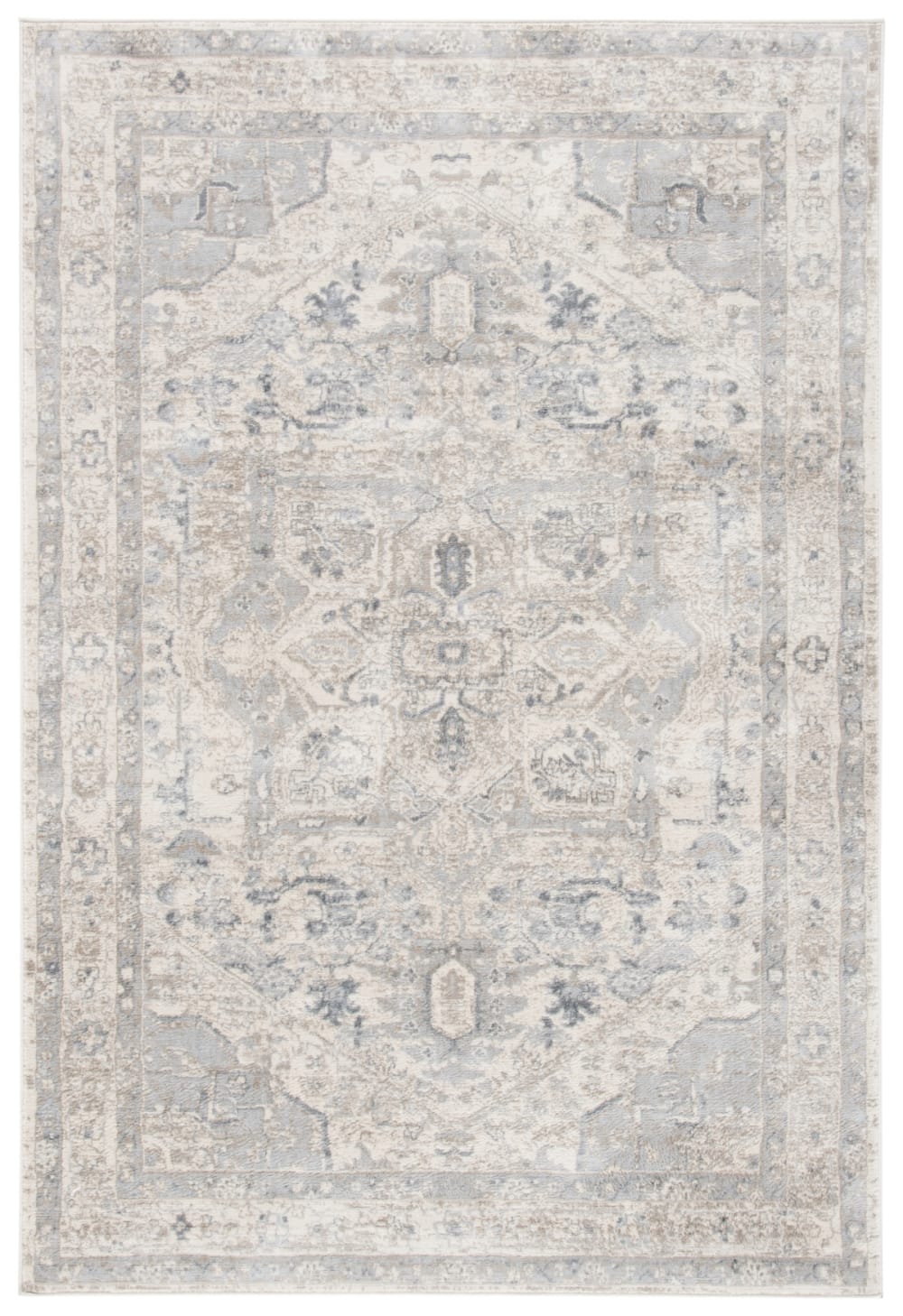 Tapis de transition en polypropylène blanc/gris, 160 x 229 cm