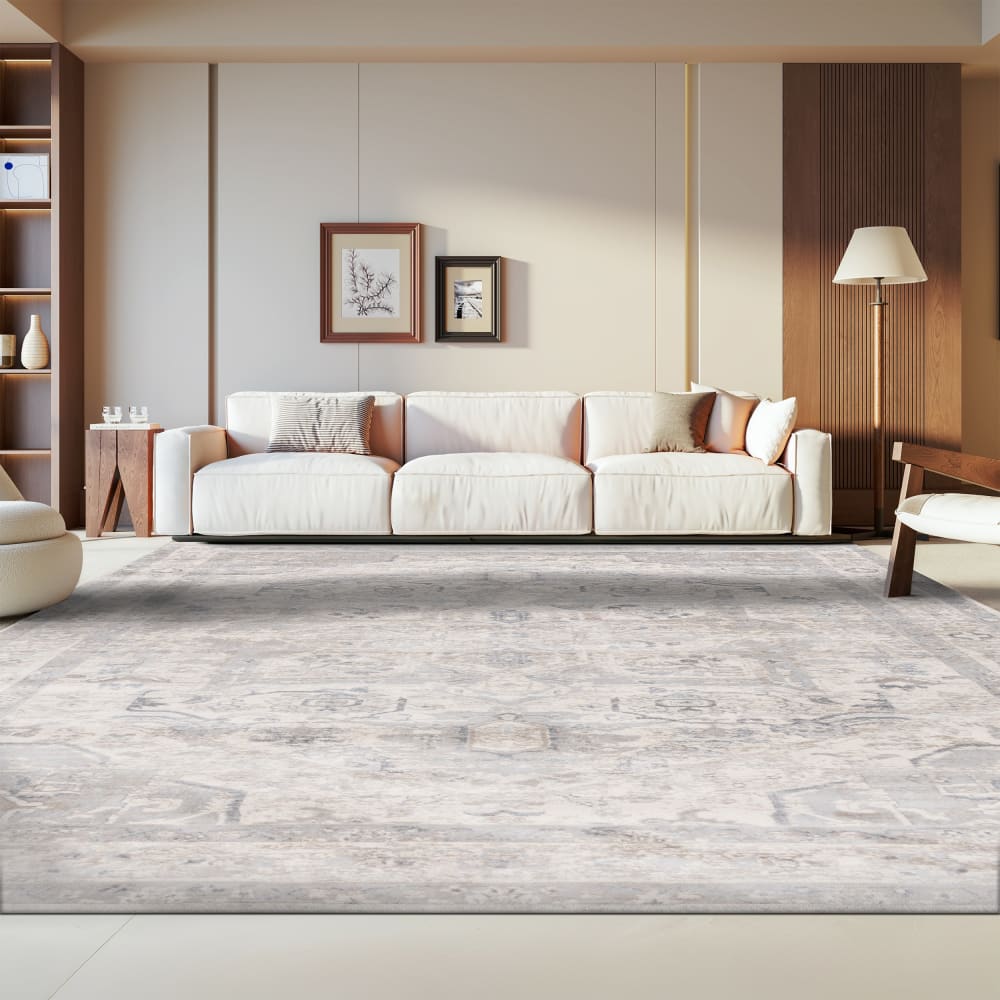 Tapis de transition en polypropylène blanc/gris, 160 x 229 cm — vue 3