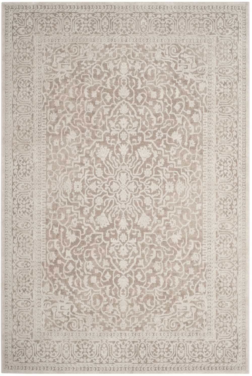 Tapis contemporain en polyester beige, 183 x 274 cm