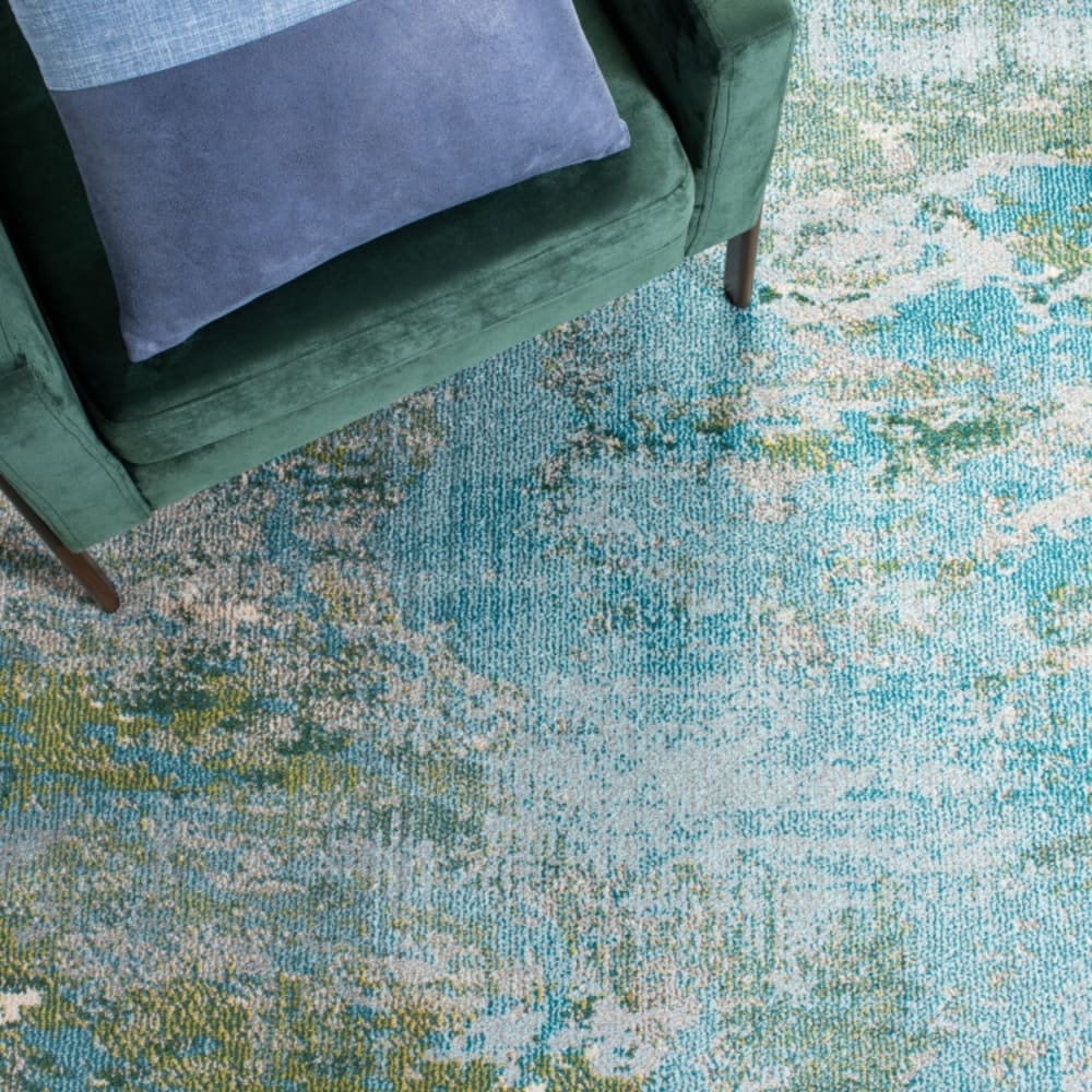 Tapis contemporary en polypropylène bleu/vert, 91 x 152 cm — vue 3