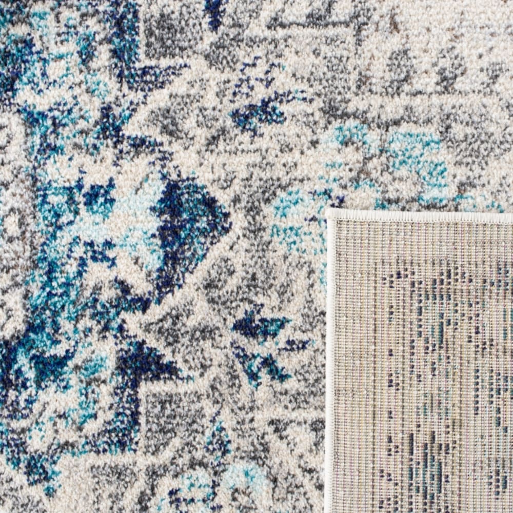 Tapis vintage patiné en polypropylène blanc/gris, 91 x 152 cm — vue 4