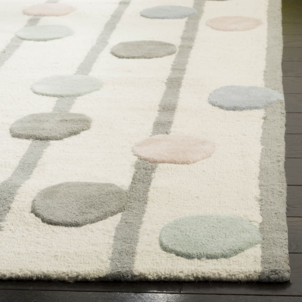 Tapis à pois en laine blanc/multicolore, 152 x 213 cm — vue 4
