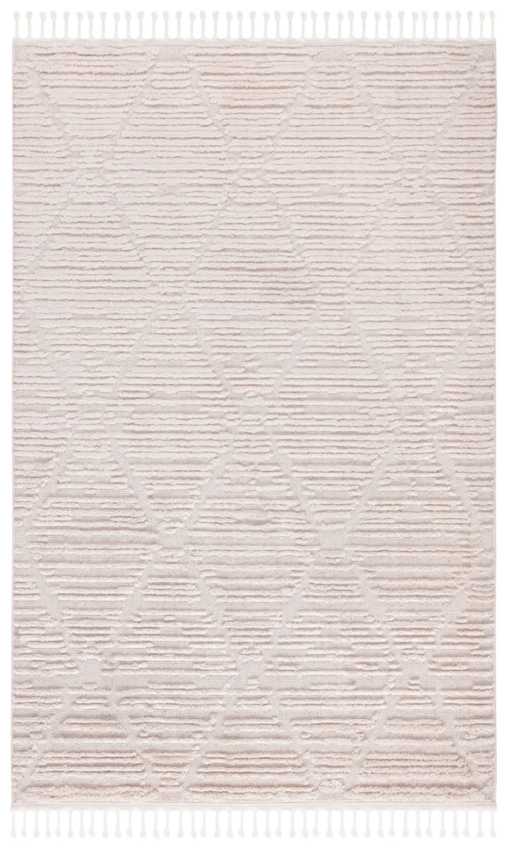 Tapis bohémien en polyester beige, 91 x 152 cm