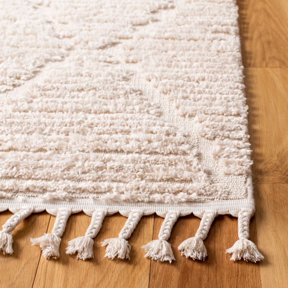 Tapis bohémien en polyester beige, 91 x 152 cm — vue 3