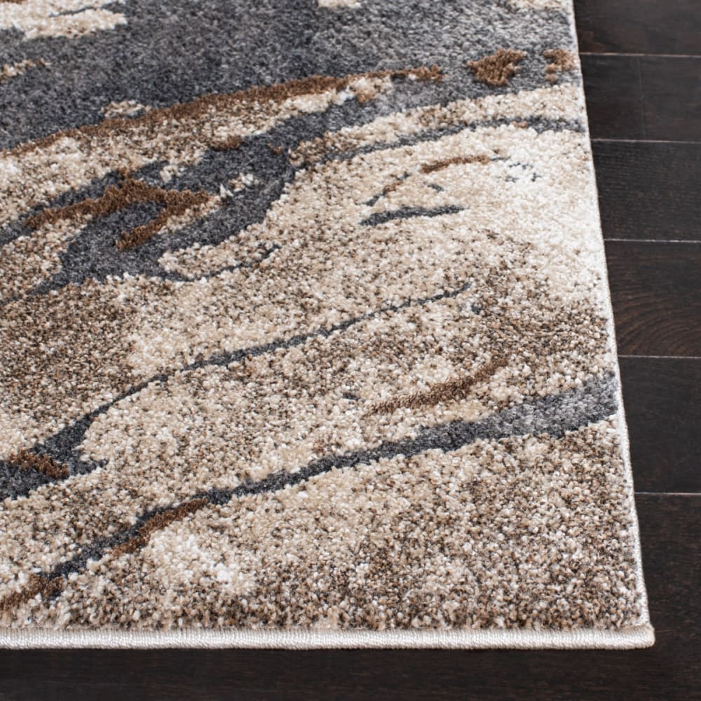 Tapis abstrait en polypropylène gris/beige, 61 x 91 cm — vue 4