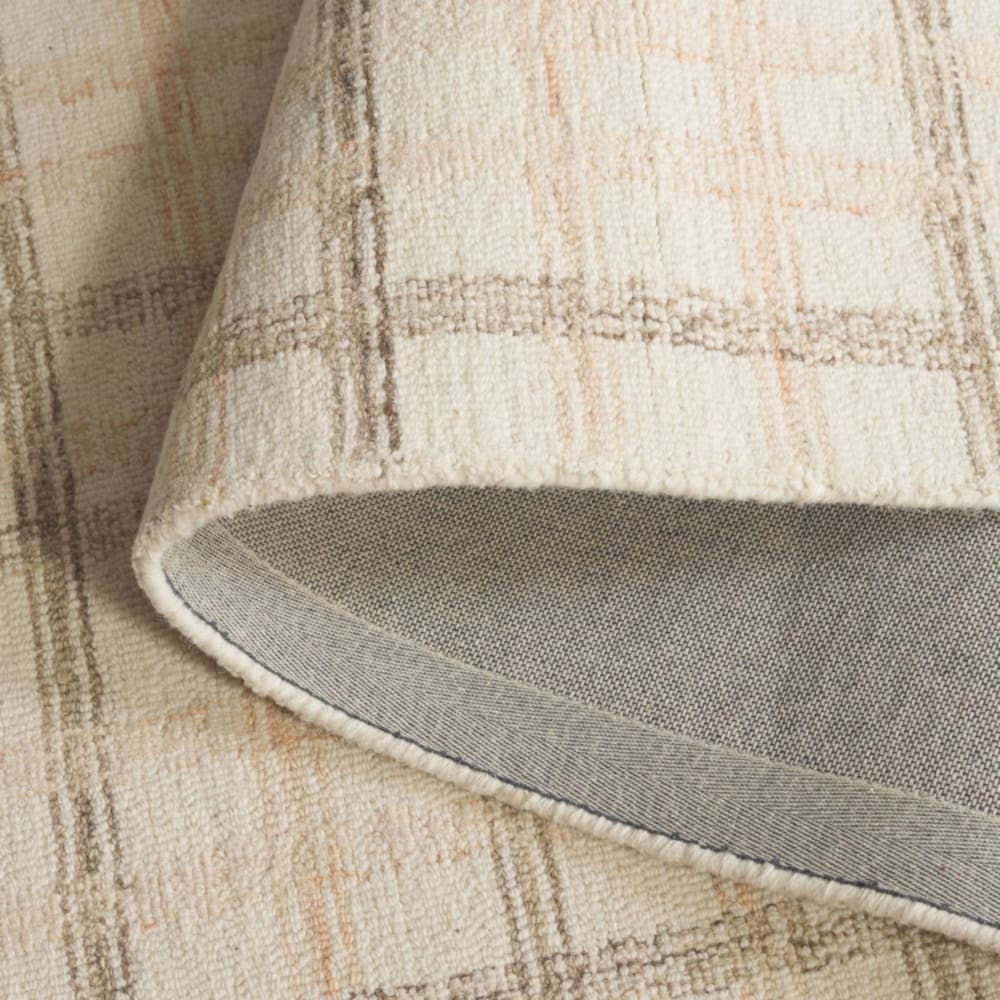 Tapis géométrique en laine beige/blanc, 183 x 274 cm — vue 4