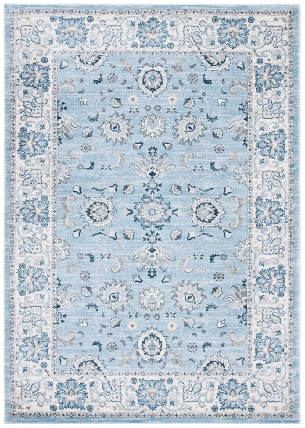 Tapis bleu clair/creme 201 x 274 cm