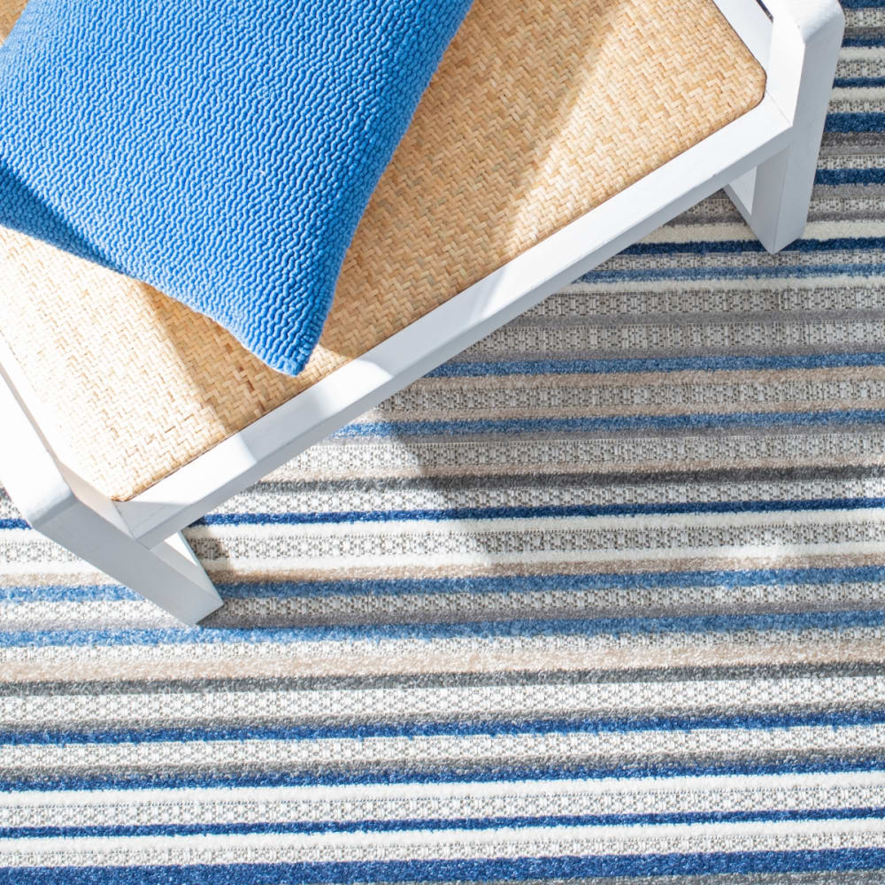 Tapis moderne en polypropylène gris/bleu, 160 x 229 cm — vue 3