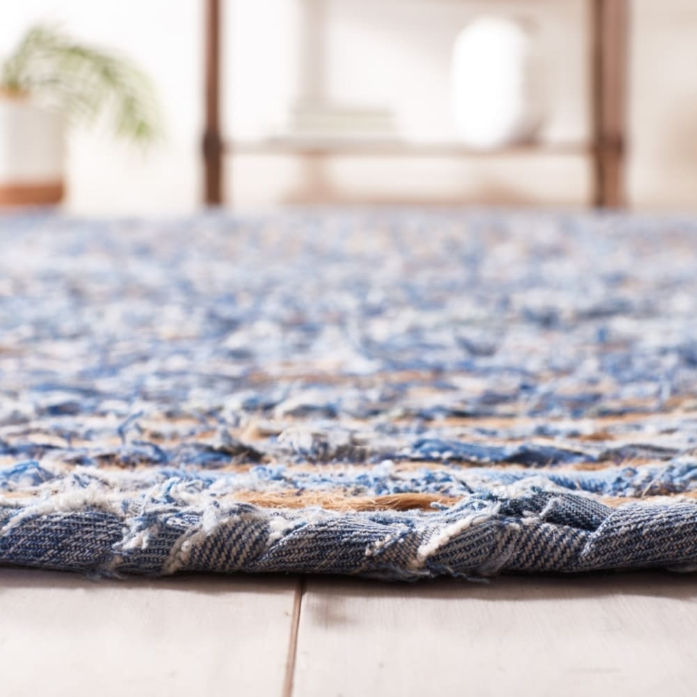 Tapis côtier en jute bleu/beige, 91 x 152 cm — vue 3