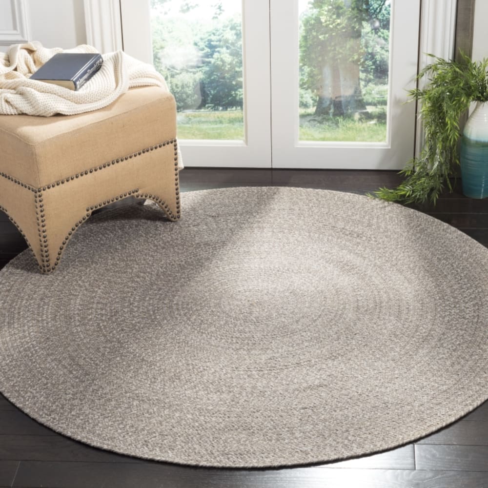 Tapis pays rustique ferme en coton blanc/beige, 183 x 183 cm — vue 3