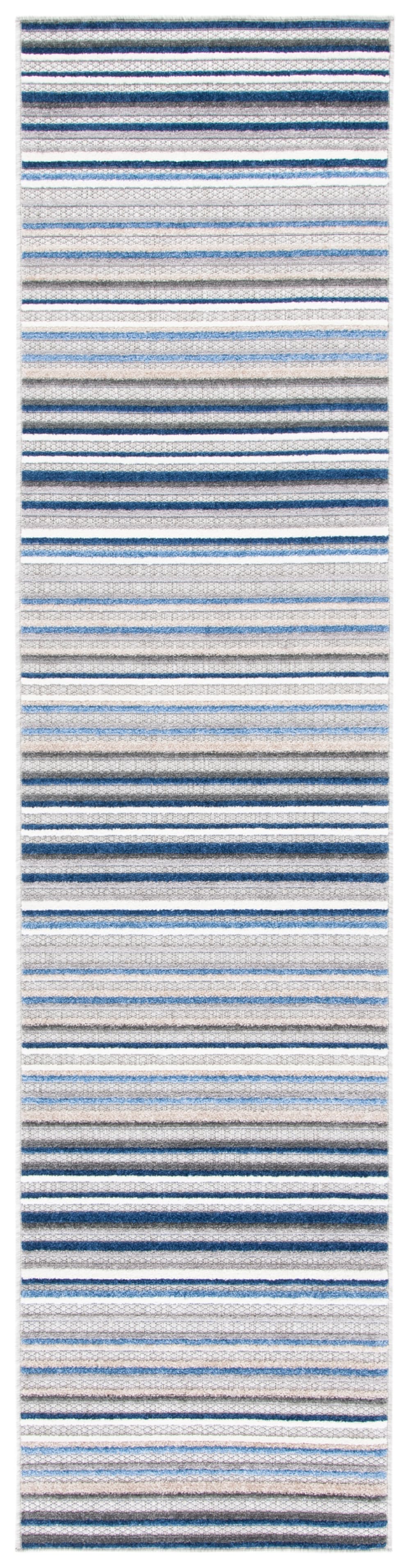 Tapis moderne en polypropylène gris/bleu, 66 x 213 cm