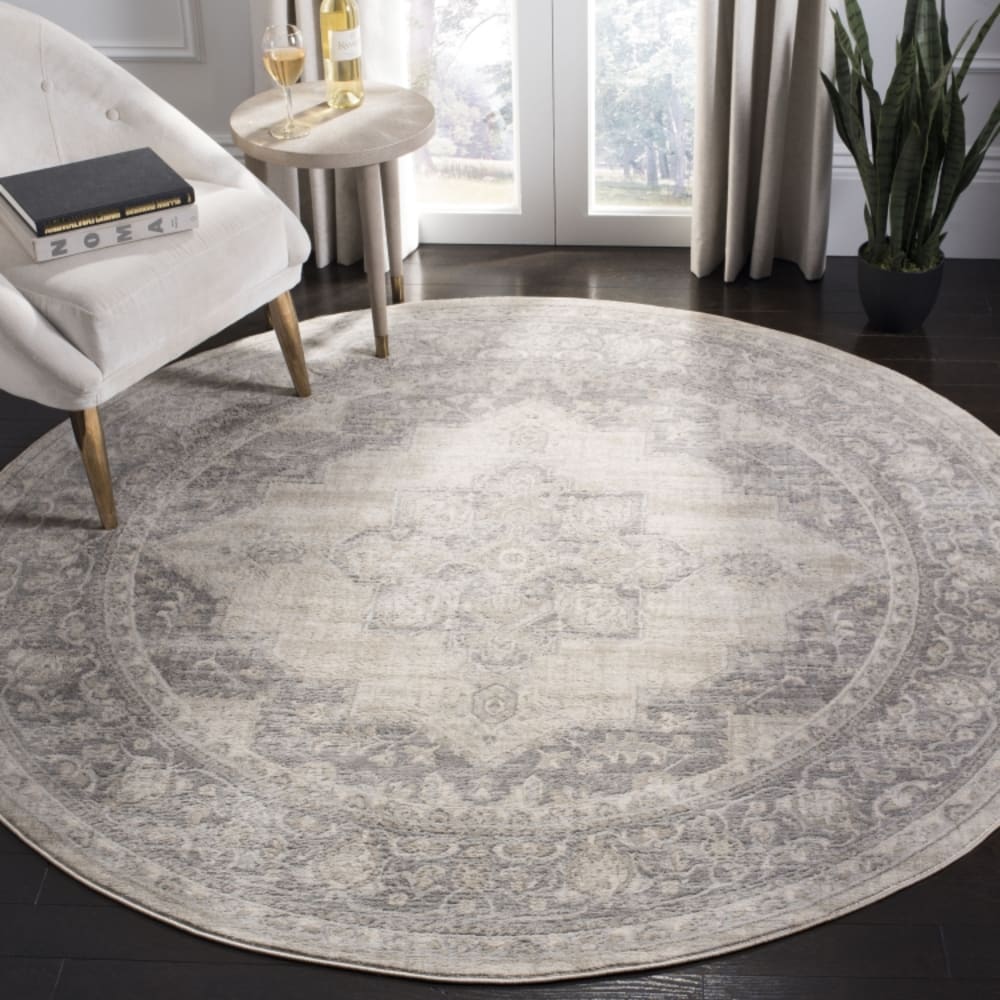 Tapis crème / gris 91 x 91 cm