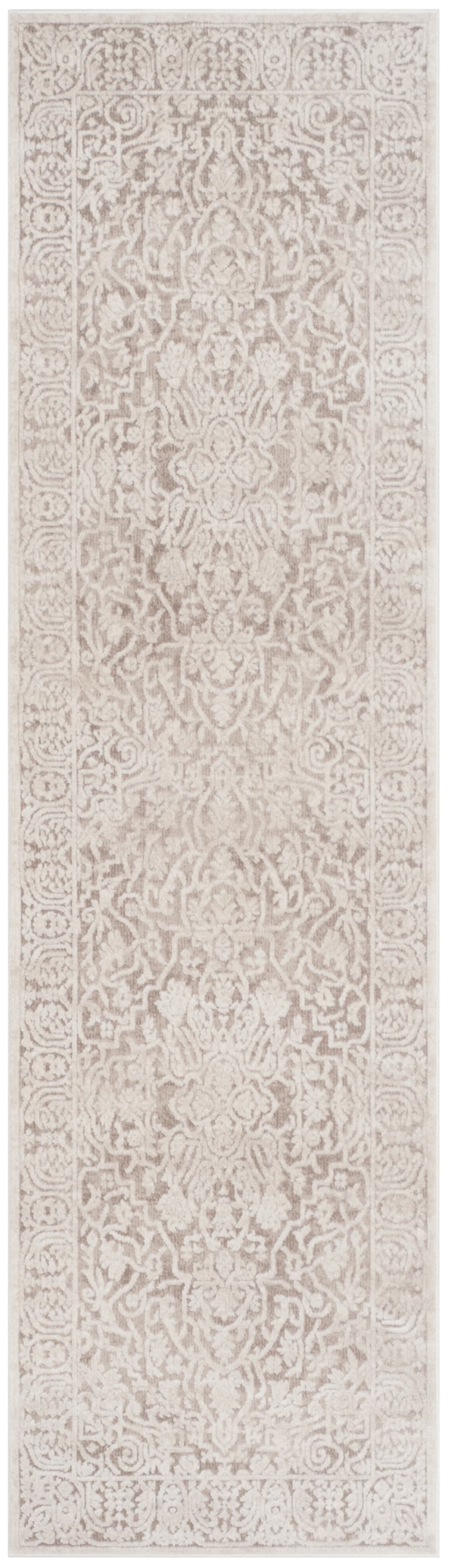 Tapis contemporain en polyester beige, 69 x 183 cm